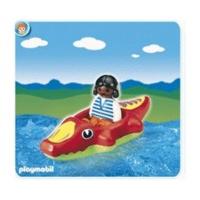 playmobil child with crocodile raft 6764