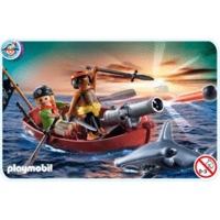 playmobil pirates rowboat with shark 5137