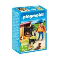 Playmobil Boy with Yard Dog & Puppies (5125)