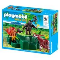 Playmobil Wild Life Gorillas and Okapi with Zoologist