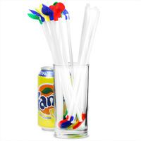 Plastic Spoon Straws 8.5inch White (Pack of 50)