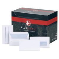 plus fabric envelopes wallet press seal window 110gsm 89x152mm white p ...