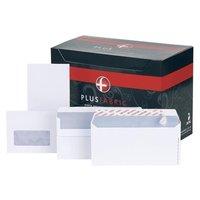 Plus Fabric Envelopes Wallet Press Seal 110gsm DL White [Pack 500]