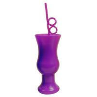 Plastic Hurricane Cup with Krazy Straw 21.1oz / 600ml (Set of 4 Assorted Colours)