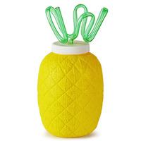 plastic pineapple cup with krazy straw 264oz 750ml set of 4