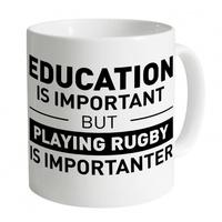 playing rugby mug