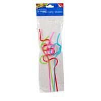 plastic curly fun straws 4 pack