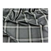 Plaid Check Polyester & Viscose Tartan Suiting Dress Fabric Grey