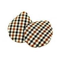 Plaid Check Iron On Oval Patches 10cm x 11.8cm Brown