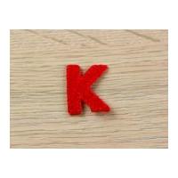 Plain Red Embroidered Alphabet Iron On Motif Applique Red Letter K