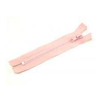 Plastic Chunky Closed End Zips 14cm Light Pink