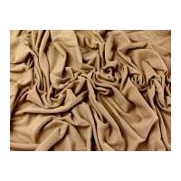 Plain Viscose & Lycra Stretch Jersey Knit Dress Fabric Camel Brown