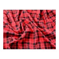 Plaid Check Polyester & Viscose Tartan Suiting Dress Fabric Black & Red