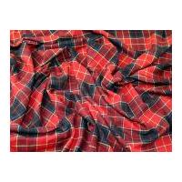Plaid Check Soft Brushed Flannel Dress Fabric Red & Black