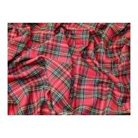 Plaid Check Soft Brushed Flannel Dress Fabric Red