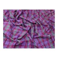 Plaid Check Soft Brushed Flannel Dress Fabric Magenta