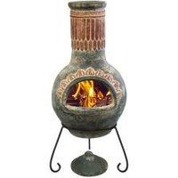 Plumas Mexican Chiminea with Lid and Stand - Large Green