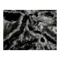 plain short pile fur fabric black