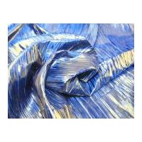 Pleated Lame Fabric Electric Blue