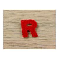 Plain Red Embroidered Alphabet Iron On Motif Applique Red Letter R