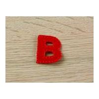 plain red embroidered alphabet iron on motif applique red letter b