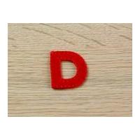 plain red embroidered alphabet iron on motif applique red letter d