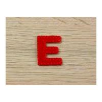 Plain Red Embroidered Alphabet Iron On Motif Applique Red Letter E