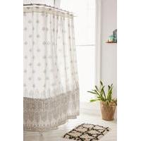 Plum & Bow Bessum Stamped Shower Curtain, IVORY