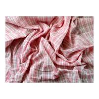 Plaid Check Cotton Seersucker Dress Fabric Pink