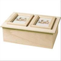 Plaid Wood Memory Box - Double Picture Frame 262974