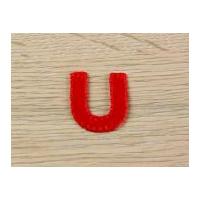 Plain Red Embroidered Alphabet I...