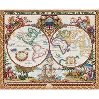 Platinum Collection Olde World Map Counted Cross Stitch Kit 230328
