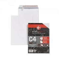 Plus Fabric Envelope 120gsm Peel and Seal C4 White Pack of 25 R10006