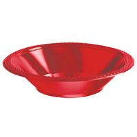 plastic party bowls red