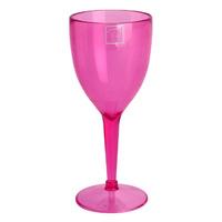 Plastic Wine Glass Pink