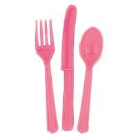 Plastic Cutlery Bright Pink (18)