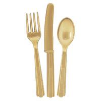 Plastic Cutlery Gold (18)