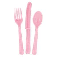 plastic cutlery pale pink 18