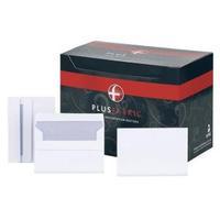 Plus Fabric Envelopes Wallet Press Seal 110gm2 C6 White 1 x Pack of