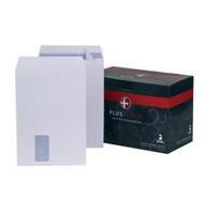Plus Fabric Pocket Envelopes 110gm2 Peel and Seal Window C4 White 1 x