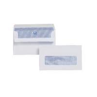 Plus Fabric Envelope 89x152mm Window 110gsm Self Seal White Pack of