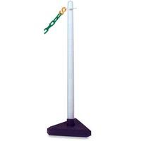 Plastic Post with Triangular weighted base - White