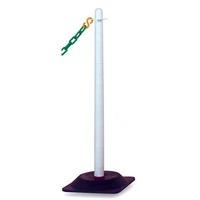 plastic post with low profile rubber base white