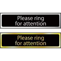 please ring for attention sign pol 200 x 50mm