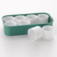 plastic tray with 8 pots each