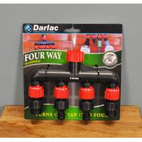 plastic 4 way garden tap manifold by darlac