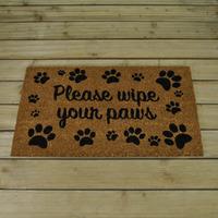 Please Wipe Your Paws Coir Doormat by Smart Solar