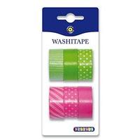 playbox washi tape 6 pcs green and pink