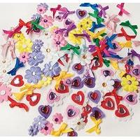 playbox flower hearts bows self adhesive 144 pcs