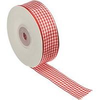 Playbox - Checkered Ribbon (red) - 25m x 15mm